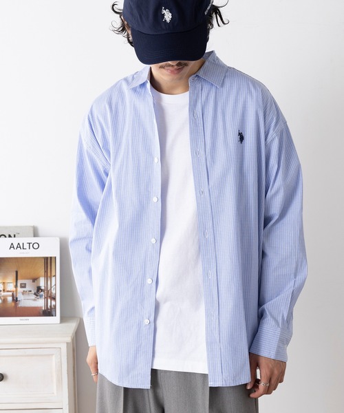 U.S. POLO ASSN.（ユーエスポロアッスン）の「【U.S. POLO ASSN.】ワンポイントロゴ ポニー刺繍 レギュラーカラーロングシャツ REGULAR COLLAR LONG SLEEV（シャツ/ブラウス・メンズ・ライトブルー/ネイビー・S/M/L）」の10枚目の写真