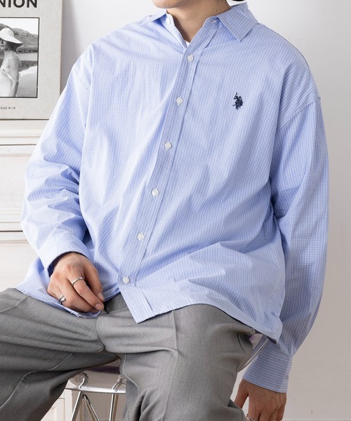 U.S. POLO ASSN.（ユーエスポロアッスン）の「【U.S. POLO ASSN.】ワンポイントロゴ ポニー刺繍 レギュラーカラーロングシャツ REGULAR COLLAR LONG SLEEV（シャツ/ブラウス・メンズ・ライトブルー/ネイビー・S/M/L）」の8枚目の写真