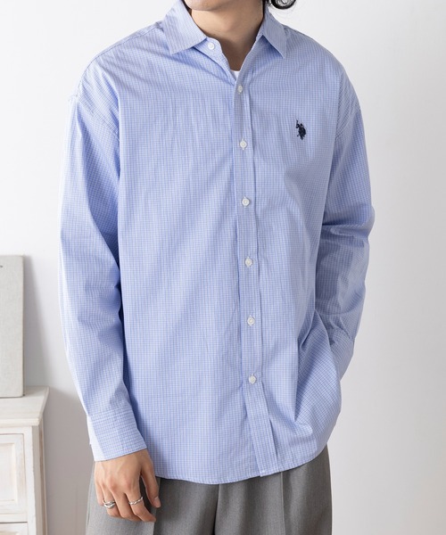 U.S. POLO ASSN.（ユーエスポロアッスン）の「【U.S. POLO ASSN.】ワンポイントロゴ ポニー刺繍 レギュラーカラーロングシャツ REGULAR COLLAR LONG SLEEV（シャツ/ブラウス・メンズ・ライトブルー/ネイビー・S/M/L）」の7枚目の写真