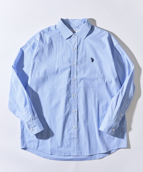 U.S. POLO ASSN.（ユーエスポロアッスン）の「【U.S. POLO ASSN.】ワンポイントロゴ ポニー刺繍 レギュラーカラーロングシャツ REGULAR COLLAR LONG SLEEV（シャツ/ブラウス・メンズ・ライトブルー/ネイビー・S/M/L）」の4枚目の写真