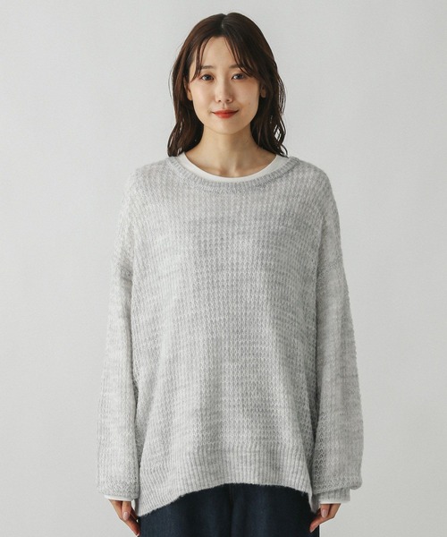 MM6 透かし編み 長袖ニットセーター KOBE LETTUCE（神戸レタス） ニット トップス 長袖 レディース 春 夏