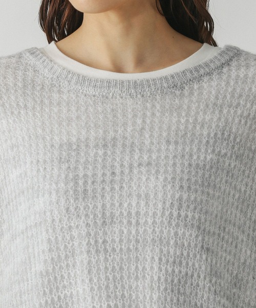 セール】モヘヤタッチ透かし編みプルオーバー/長袖/579669（ニット
