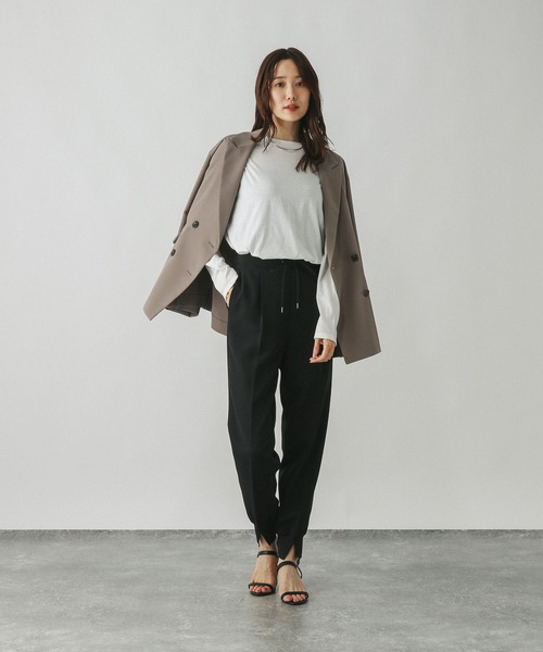 GLOBAL WORK（グローバルワーク）の「モヘヤタッチ透かし編みプルオーバー/長袖/579669（ニット/セーター・レディース・ブラック/ピンク/ライトグレー/ミント・LARGE/MEDIUM）」の6枚目の写真