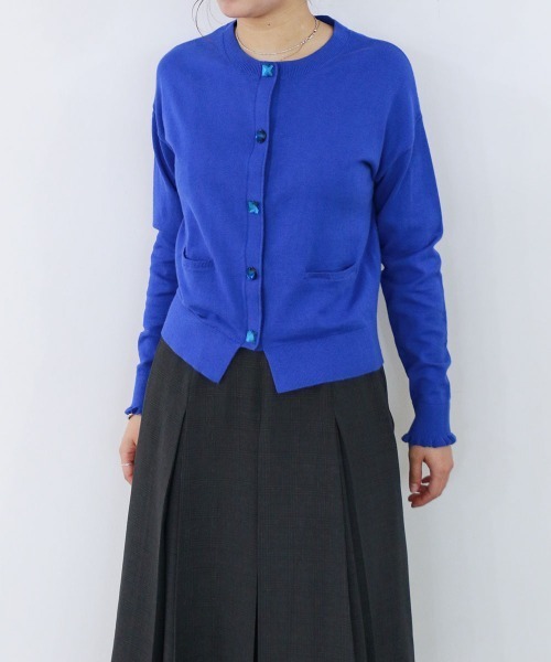 Marilyn Moon（マリリンムーン）の「cotton cashmere bijou cardigan（ニット/セーター・レディース・ブラック/アイボリー/パープル/ピンク/ブルー・FREE）」の6枚目の写真