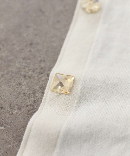 Marilyn Moon（マリリンムーン）の「cotton cashmere bijou cardigan（ニット/セーター・レディース・ブラック/アイボリー/パープル/ピンク/ブルー・FREE）」の17枚目の写真