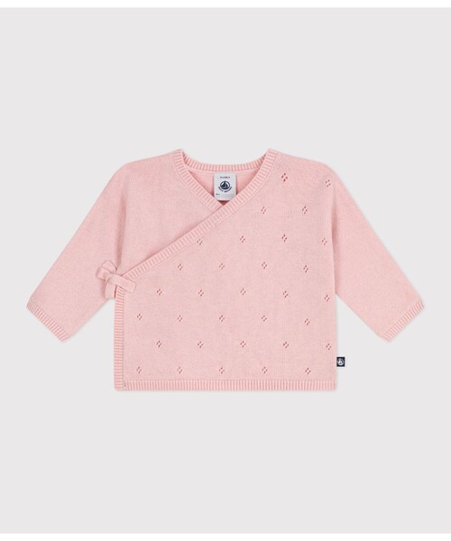 PETIT BATEAU（プチバトー）の「カーディガン（カーディガン/ボレロ・キッズ・オフホワイト/ライトピンク/ライトブルー・6MONTH/12MONTH/18MONTH）」の3枚目の写真