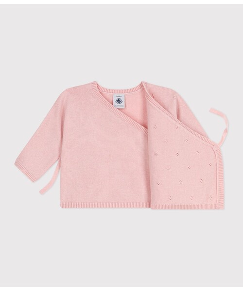 PETIT BATEAU（プチバトー）の「カーディガン（カーディガン/ボレロ・キッズ・オフホワイト/ライトピンク/ライトブルー・6MONTH/12MONTH/18MONTH）」の4枚目の写真