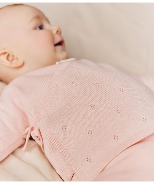 PETIT BATEAU（プチバトー）の「カーディガン（カーディガン/ボレロ・キッズ・オフホワイト/ライトピンク/ライトブルー・6MONTH/12MONTH/18MONTH）」の7枚目の写真