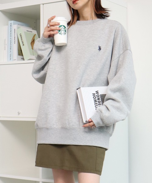 U.S. POLO ASSN.(ユーエスポロアッスン)の「【U.S. POLO ASSN./ユーエスポロアッスン】ロゴ刺繍 クルーネック スウェット トレーナー(スウェット・レディース・杢グレー/ボルドー/グリーン/イエロー/ネイビー/アイボリー・LL/L/M)」の3枚目の写真
