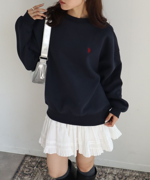 U.S. POLO ASSN.(ユーエスポロアッスン)の「【U.S. POLO ASSN./ユーエスポロアッスン】ロゴ刺繍 クルーネック スウェット トレーナー(スウェット・レディース・杢グレー/ボルドー/グリーン/イエロー/ネイビー/アイボリー・LL/L/M)」の1枚目の写真