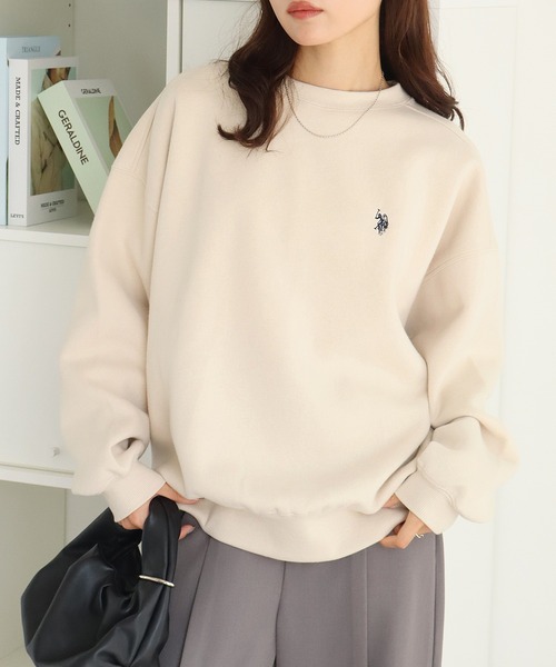 U.S. POLO ASSN.(ユーエスポロアッスン)の「【U.S. POLO ASSN./ユーエスポロアッスン】ロゴ刺繍 クルーネック スウェット トレーナー(スウェット・レディース・杢グレー/ボルドー/グリーン/イエロー/ネイビー/アイボリー・LL/L/M)」の2枚目の写真