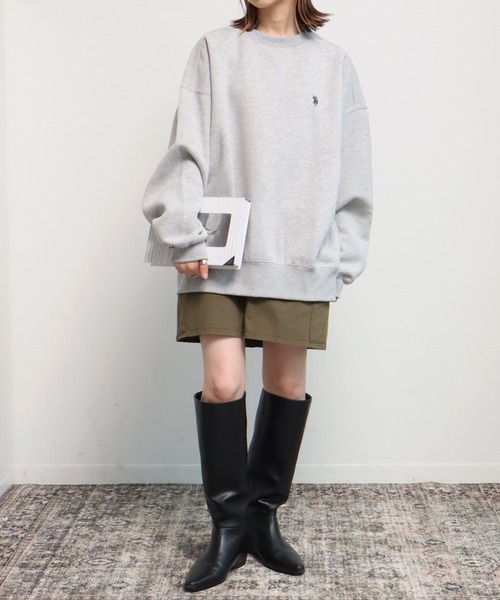 U.S. POLO ASSN.(ユーエスポロアッスン)の「【U.S. POLO ASSN./ユーエスポロアッスン】ロゴ刺繍 クルーネック スウェット トレーナー(スウェット・レディース・杢グレー/ボルドー/グリーン/イエロー/ネイビー/アイボリー・LL/L/M)」の14枚目の写真