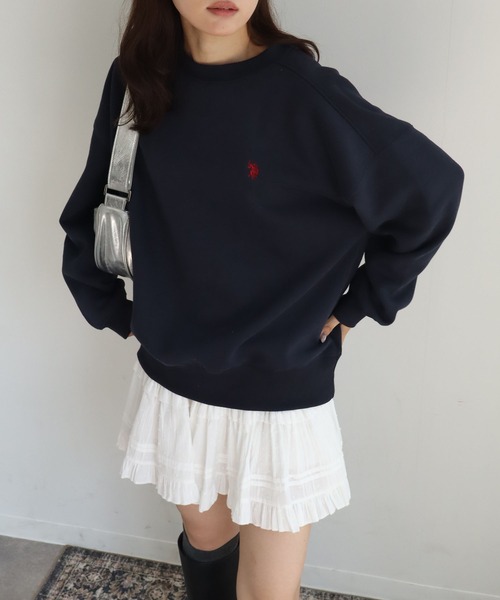 U.S. POLO ASSN.(ユーエスポロアッスン)の「【U.S. POLO ASSN./ユーエスポロアッスン】ロゴ刺繍 クルーネック スウェット トレーナー(スウェット・レディース・杢グレー/ボルドー/グリーン/イエロー/ネイビー/アイボリー・LL/L/M)」の15枚目の写真