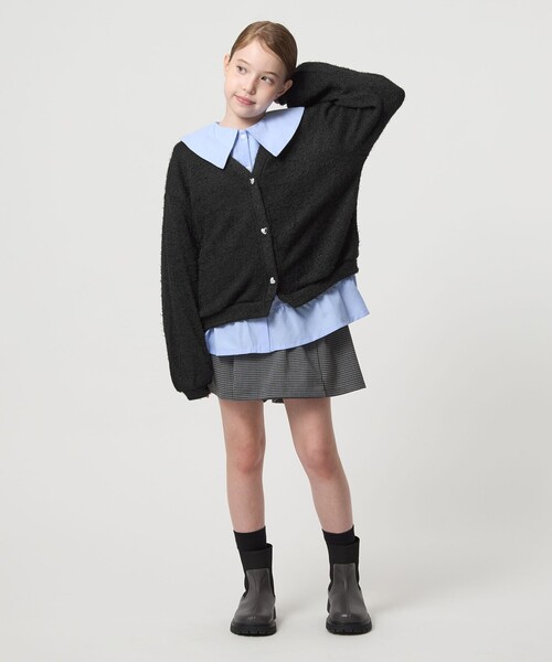 green label relaxing（グリーンレーベルリラクシング）の「シャギー カーディガン / キッズ  120cm-160cm（カーディガン/ボレロ・キッズ・ブラック/ライラック・160cm/140cm/130cm/120cm/150cm）」の9枚目の写真