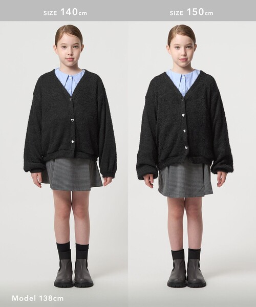 green label relaxing（グリーンレーベルリラクシング）の「シャギー カーディガン / キッズ  120cm-160cm（カーディガン/ボレロ・キッズ・ブラック/ライラック・160cm/140cm/130cm/120cm/150cm）」の10枚目の写真