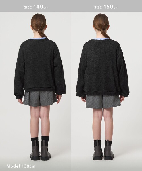 green label relaxing（グリーンレーベルリラクシング）の「シャギー カーディガン / キッズ  120cm-160cm（カーディガン/ボレロ・キッズ・ブラック/ライラック・160cm/140cm/130cm/120cm/150cm）」の12枚目の写真