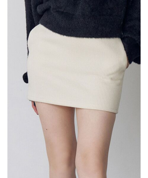 セットアップ対応】リブミニスカート（スカート）｜MURUA（ムルーア