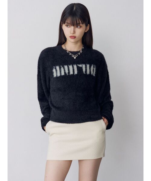 MURUA(ムルーア)の「【セットアップ対応】リブミニスカート(スカート・レディース・ネイビー/アイボリー・2/1)」の10枚目の写真