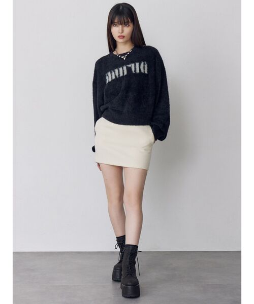 MURUA(ムルーア)の「【セットアップ対応】リブミニスカート(スカート・レディース・ネイビー/アイボリー・2/1)」の11枚目の写真