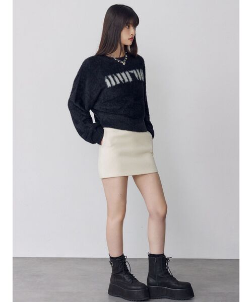 MURUA(ムルーア)の「【セットアップ対応】リブミニスカート(スカート・レディース・ネイビー/アイボリー・2/1)」の12枚目の写真