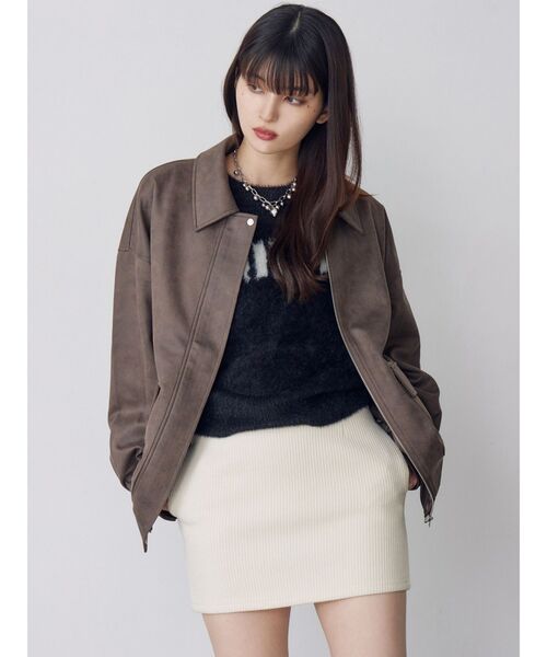 MURUA(ムルーア)の「【セットアップ対応】リブミニスカート(スカート・レディース・ネイビー/アイボリー・2/1)」の13枚目の写真