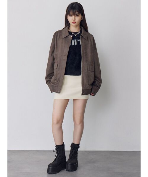 MURUA(ムルーア)の「【セットアップ対応】リブミニスカート(スカート・レディース・ネイビー/アイボリー・2/1)」の16枚目の写真