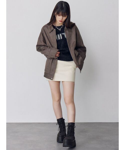 MURUA(ムルーア)の「【セットアップ対応】リブミニスカート(スカート・レディース・ネイビー/アイボリー・2/1)」の17枚目の写真