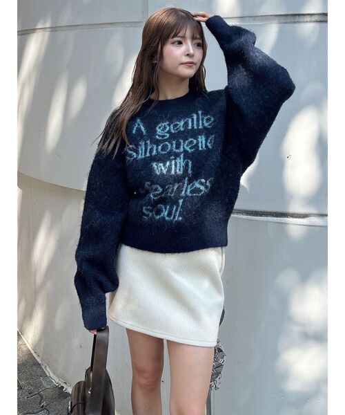 MURUA(ムルーア)の「【セットアップ対応】リブミニスカート(スカート・レディース・ネイビー/アイボリー・2/1)」の18枚目の写真