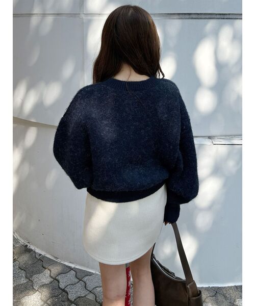 MURUA(ムルーア)の「【セットアップ対応】リブミニスカート(スカート・レディース・ネイビー/アイボリー・2/1)」の20枚目の写真