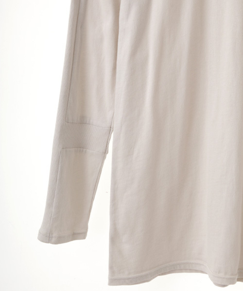 NO ID.（ノーアイディ）の「mlt1559-C天竺ｸﾛｽｼｰﾑUﾈｯｸﾛﾝT（Tシャツ/カットソー・メンズ・ブラック/ホワイト/ライトグレー・1/2）」の6枚目の写真