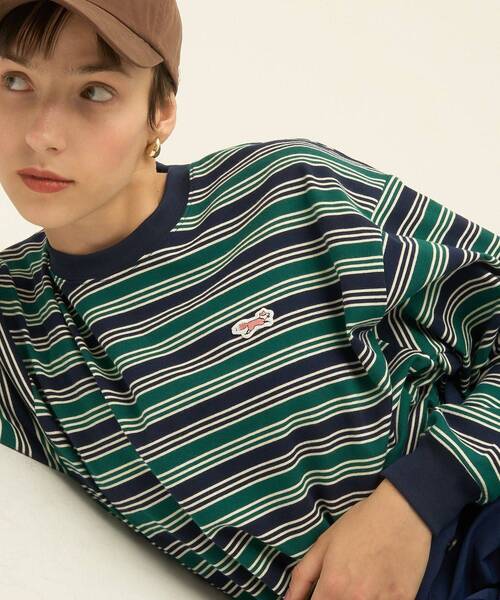AMERICAN HOLIC（アメリカンホリック）の「PENNEY'S レトロボーダーロングTシャツ（Tシャツ/カットソー・レディース・チャコールグレー/ブラウン/ネイビー・FREE）」の6枚目の写真