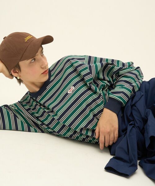 AMERICAN HOLIC（アメリカンホリック）の「PENNEY'S レトロボーダーロングTシャツ（Tシャツ/カットソー・レディース・チャコールグレー/ブラウン/ネイビー・FREE）」の8枚目の写真