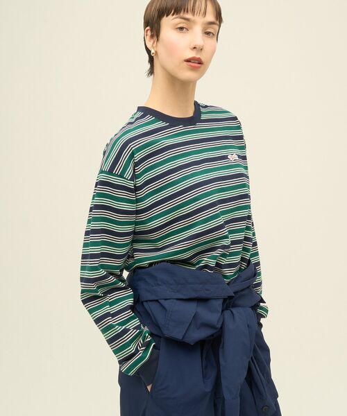 AMERICAN HOLIC（アメリカンホリック）の「PENNEY'S レトロボーダーロングTシャツ（Tシャツ/カットソー・レディース・チャコールグレー/ブラウン/ネイビー・FREE）」の10枚目の写真