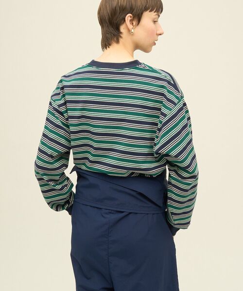 AMERICAN HOLIC（アメリカンホリック）の「PENNEY'S レトロボーダーロングTシャツ（Tシャツ/カットソー・レディース・チャコールグレー/ブラウン/ネイビー・FREE）」の11枚目の写真