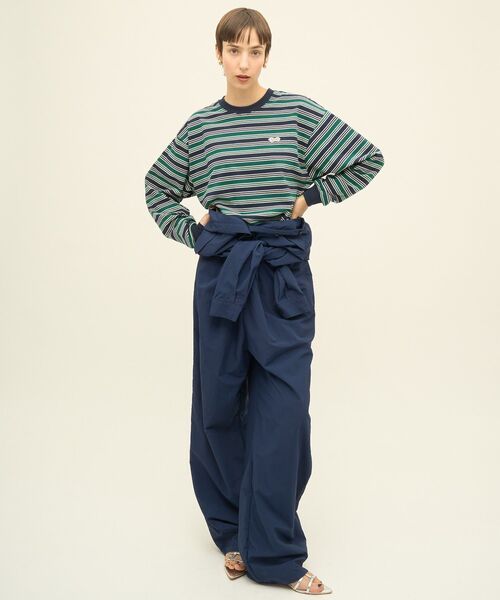 AMERICAN HOLIC（アメリカンホリック）の「PENNEY'S レトロボーダーロングTシャツ（Tシャツ/カットソー・レディース・チャコールグレー/ブラウン/ネイビー・FREE）」の13枚目の写真