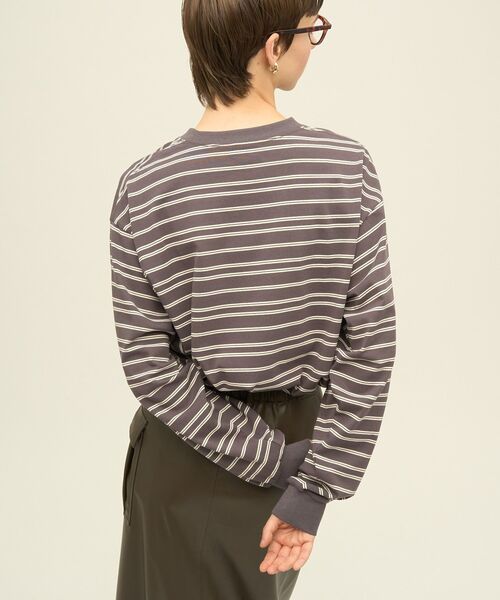 AMERICAN HOLIC（アメリカンホリック）の「PENNEY'S レトロボーダーロングTシャツ（Tシャツ/カットソー・レディース・チャコールグレー/ブラウン/ネイビー・FREE）」の17枚目の写真
