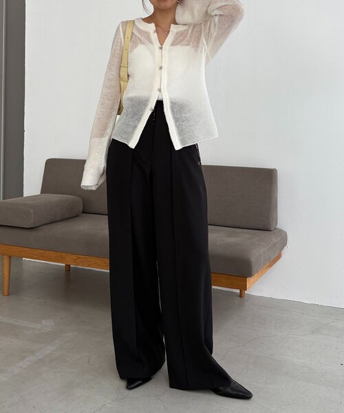 CAPRICIEUX LE'MAGE（カプリシューレマージュ）の「テンセルウールホックカーディガン（カーディガン/ボレロ・レディース・オフホワイト/グレー/ブラック/ブラウン・FREE）」の17枚目の写真