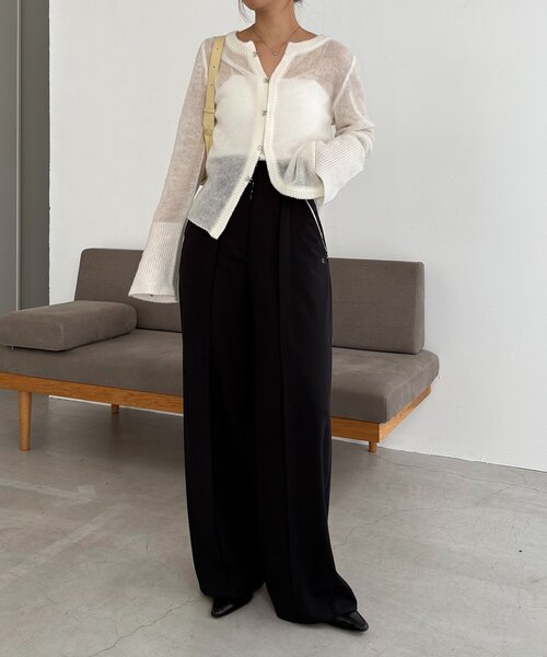 CAPRICIEUX LE'MAGE（カプリシューレマージュ）の「テンセルウールホックカーディガン（カーディガン/ボレロ・レディース・オフホワイト/グレー/ブラック/ブラウン・FREE）」の21枚目の写真
