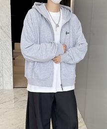 FVLMEN（フルメン）の「【FVLMEN】onepoint logo embroidery short W zip parka/ワンポイント ロゴ 刺繍 短丈 ダブル ジップ パーカー（パーカー）」