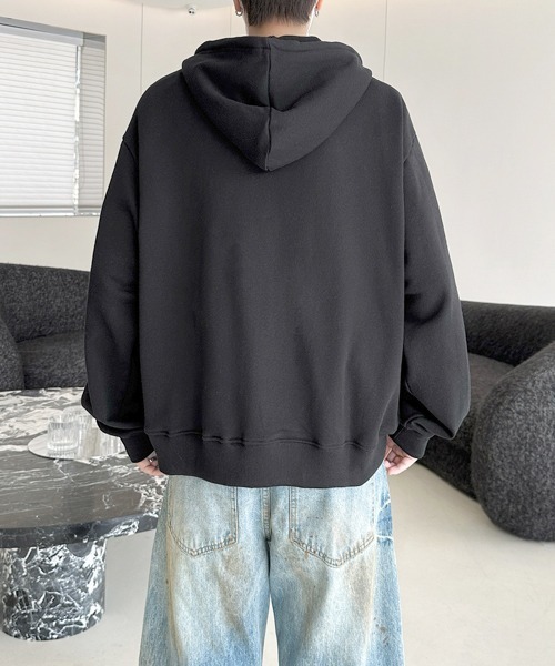 FVLMEN(フルメン)の「【FVLMEN】onepoint logo embroidery short W zip parka/ワンポイント ロゴ 刺繍 短丈 ダブル ジップ パーカー(パーカー・メンズ・グレー/ブラック/ネイビー・MEDIUM/LARGE)」の13枚目の写真