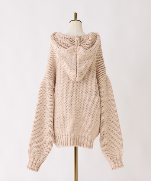 Seemi. byNICECLAUP（ シーミーバイナイスクラップ）の「【Seemi.】ZIPニットパーカー（ニット/セーター・レディース・ピンクベージュ/ブラック/オフホワイト・FREE）」の5枚目の写真