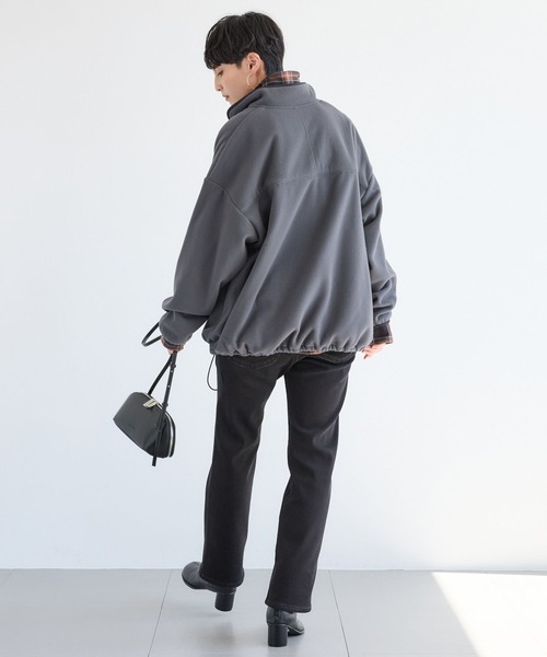 BARNYARDSTORM（バンヤードストーム）の「BARNYARDSTORM / フリースハーフZIPブルゾン / マシンウォッシャブル（ブルゾン・レディース・チャコール/カーキ/レッド・FREE）」の9枚目の写真