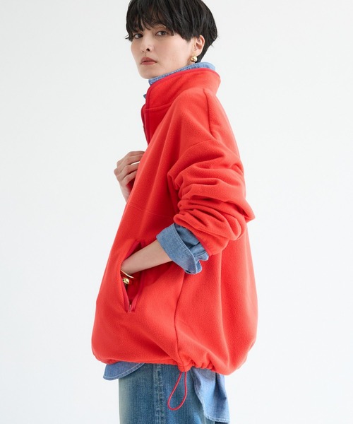 BARNYARDSTORM（バンヤードストーム）の「BARNYARDSTORM / フリースハーフZIPブルゾン / マシンウォッシャブル（ブルゾン・レディース・チャコール/カーキ/レッド・FREE）」の12枚目の写真