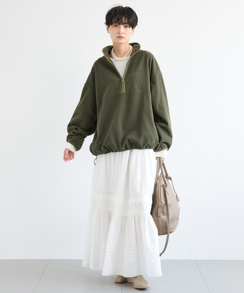 BARNYARDSTORM（バンヤードストーム）の「BARNYARDSTORM / フリースハーフZIPブルゾン / マシンウォッシャブル（ブルゾン・レディース・チャコール/カーキ/レッド・FREE）」の21枚目の写真