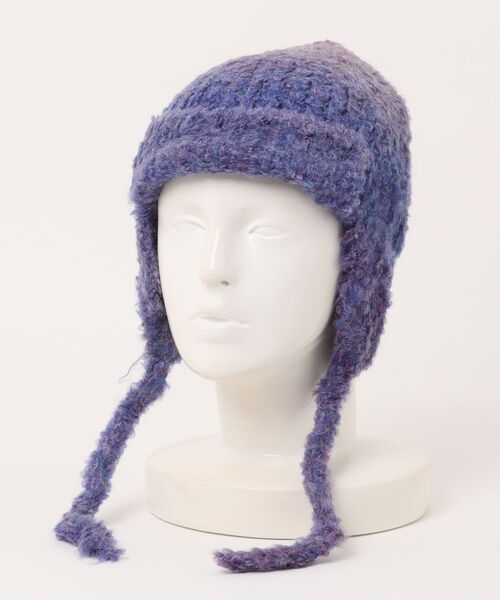Burner(バーナー)の「【OKUOKU 0909】耳あて付き ニット帽 oku-bosi-4-19(ニットキャップ/ビーニー・レディース・ダークブラック/ブラウン系その他/パープル系その他/ライトグレー・FREE)」の12枚目の写真
