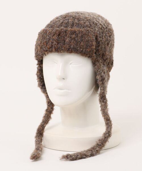 Burner(バーナー)の「【OKUOKU 0909】耳あて付き ニット帽 oku-bosi-4-19(ニットキャップ/ビーニー・レディース・ダークブラック/ブラウン系その他/パープル系その他/ライトグレー・FREE)」の15枚目の写真