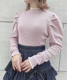 an another angelus | 配色レースリブニットプルオーバー/fint フィント(ニット/セーター)