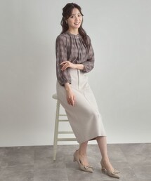 couture brooch | 【洗える・ストレッチ・通勤】スエード調ダンボールIラインスカート(スカート)