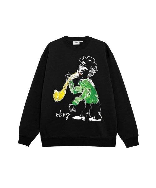OBEY(オベイ)の「OBEY JAZZ PLAYER(オベイ ジャズ プレイヤー)(スウェット・メンズ・グリーン系/ブラック・MEDIUM/LARGE/X-LARGE)」の2枚目の写真