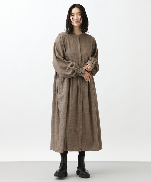 studio CLIP（スタディオクリップ）の「《natural by clip》サッカー前開きワンピース[プチサイズあり]（ワンピース・レディース・ブラック/その他1・FREE/PF）」の5枚目の写真